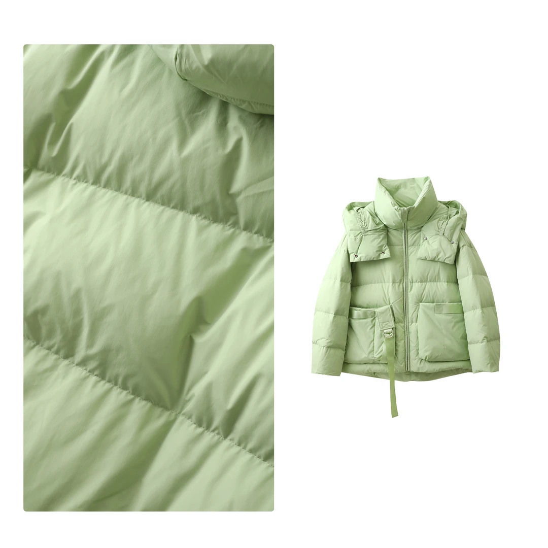 门店11&99！冬日暖阳B入~90鸭绒连帽防风加厚百搭羽绒服女M12876