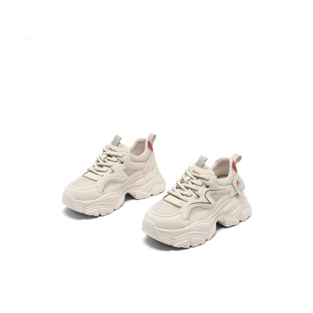 B 好看又百搭！门店6&09~真皮定制厚底增高透气网面老爹鞋C16501