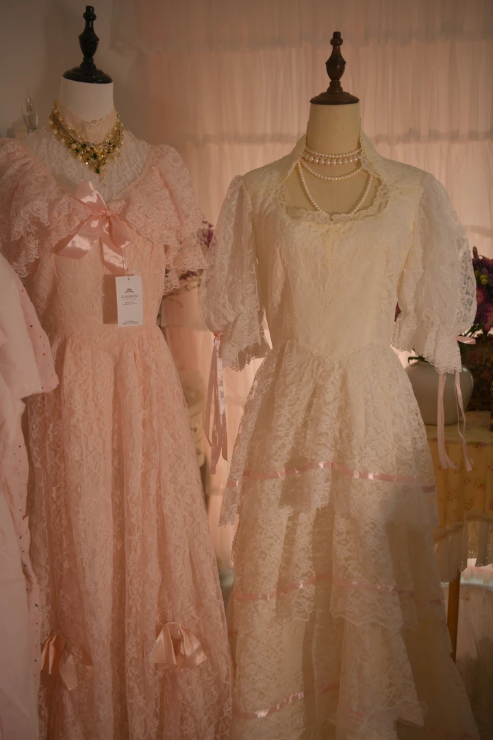 古着蕾丝礼服裙vintage