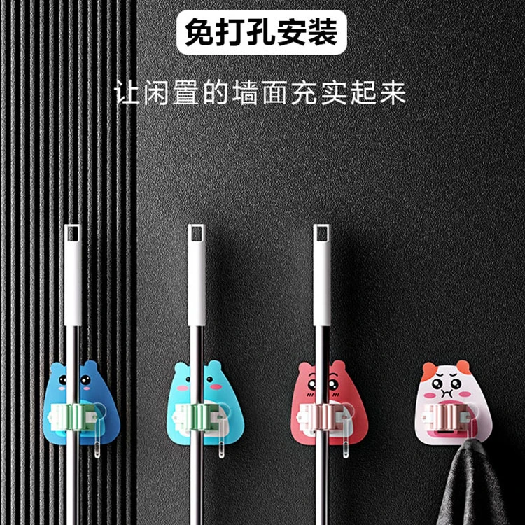 雨翎免打孔挂钩扫把夹壁挂强力多功能拖把夹卫生间浴室置物架拖把