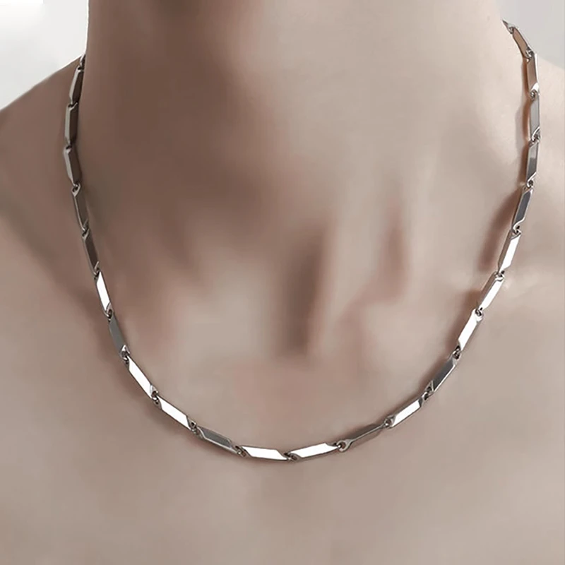 钛钢项链 菱形颈链男高街饰品高级感男士男生配饰小众女生百搭ins