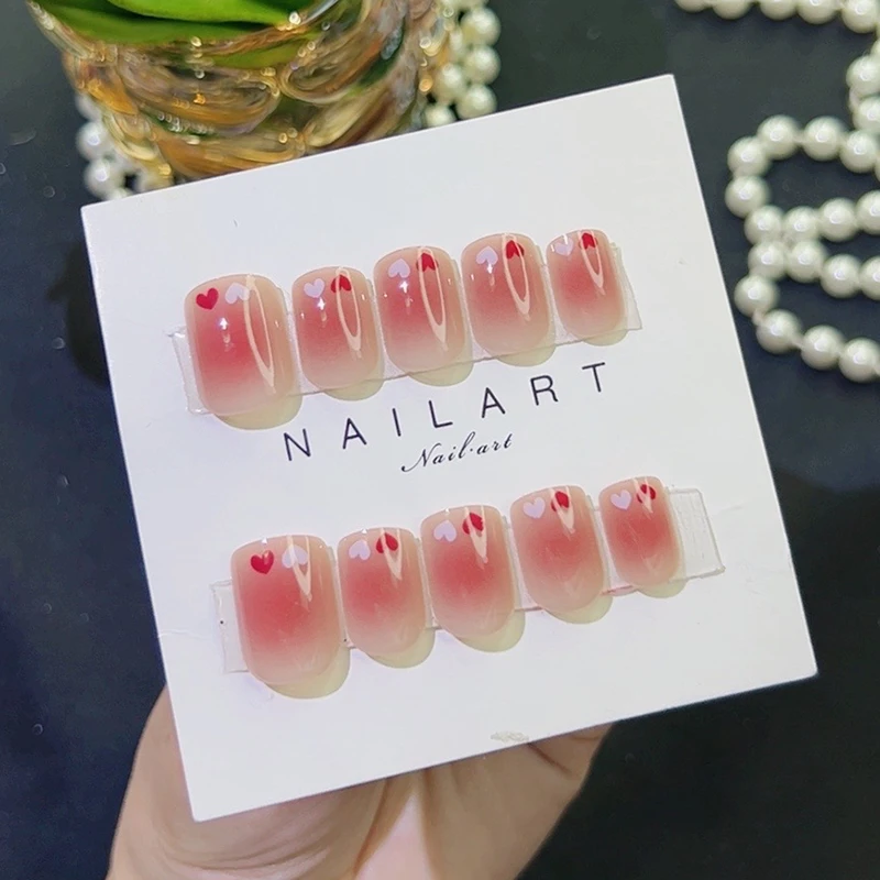 （短款）高级感小众显白美甲贴片2024年新款穿戴甲果冻胶气质假指甲