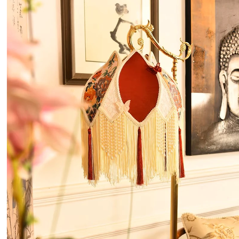 欧式复古宫廷设计感黄铜卧室客厅氛围钓鱼落地灯美式台灯