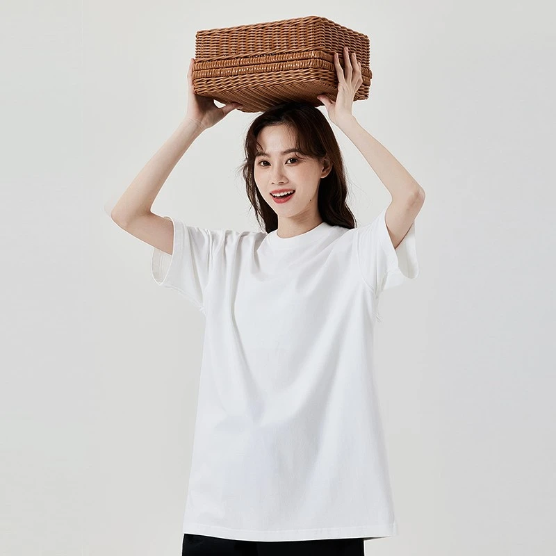 【买一送一】230G 重磅纯色夏季百搭情侣打底内搭纯棉宽松短袖T恤