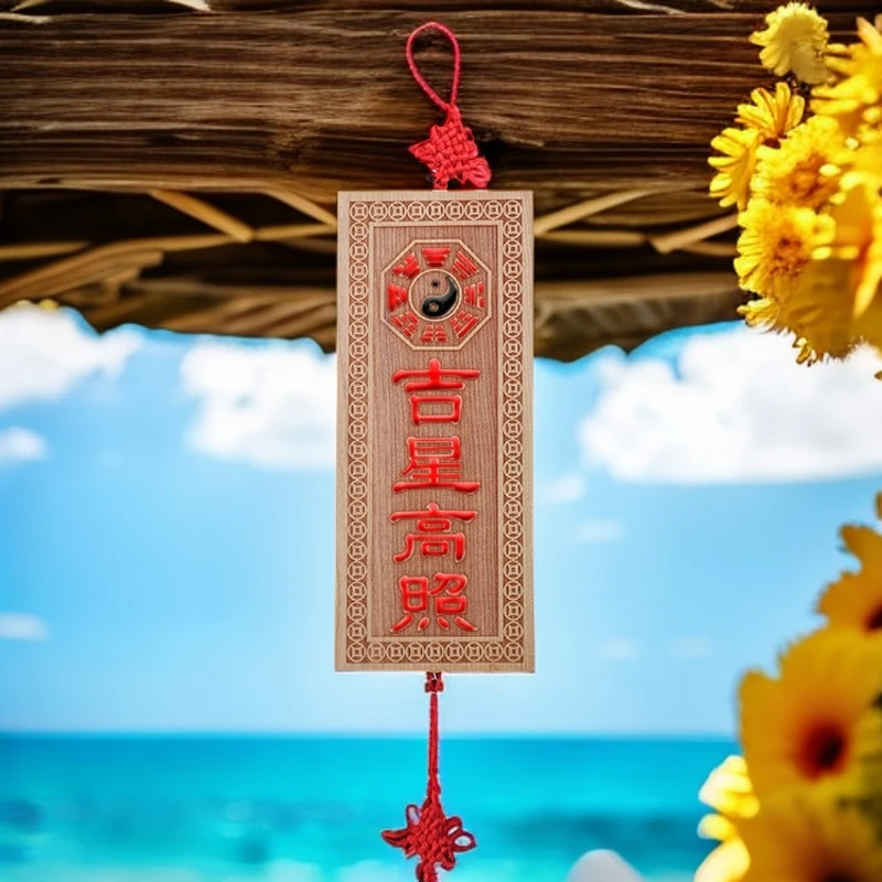 正宗桃木吉星高照木牌挂件门贴墙贴大门对门入户门口装饰品对电梯