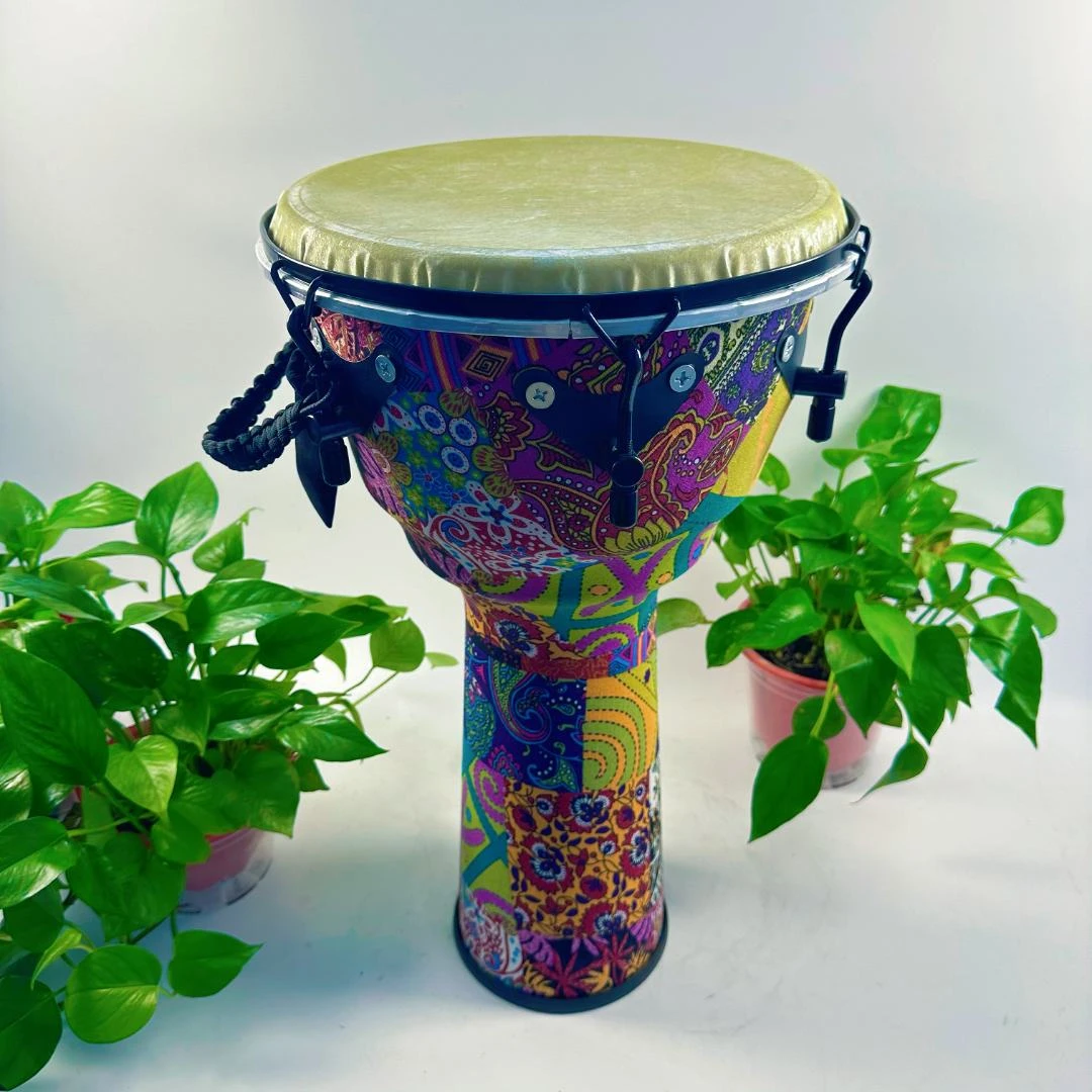 花团锦簇12寸机械可调音仿兽皮非洲鼓成人初学者