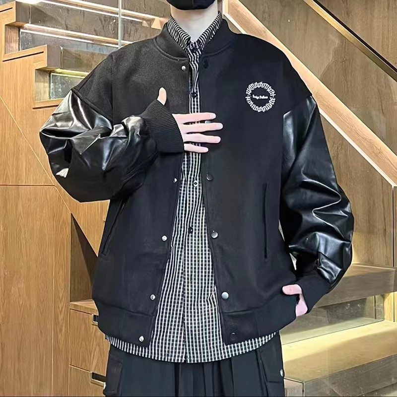【10192包邮】2024秋新款港风青少年学生韩版帅气棒球领夹克外套