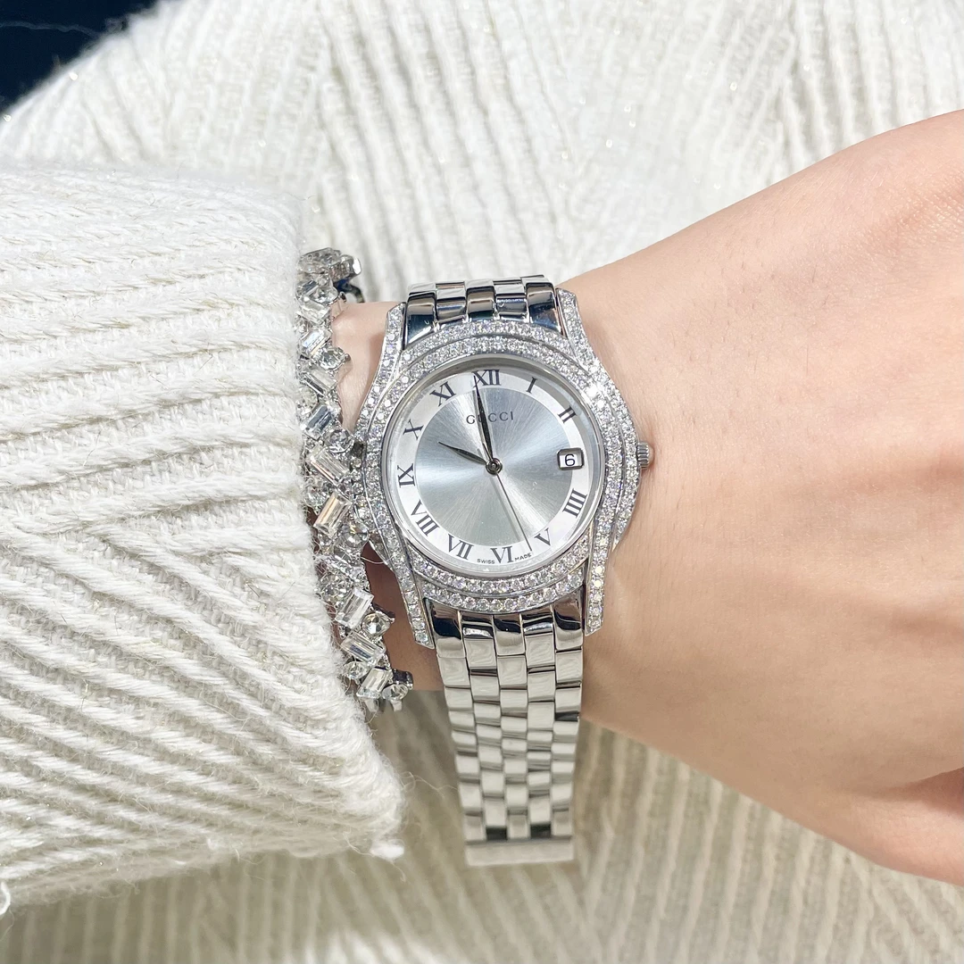 95新 GUCCI/古驰 vintage中古手表/石英表/GC028/34.5盘面直径