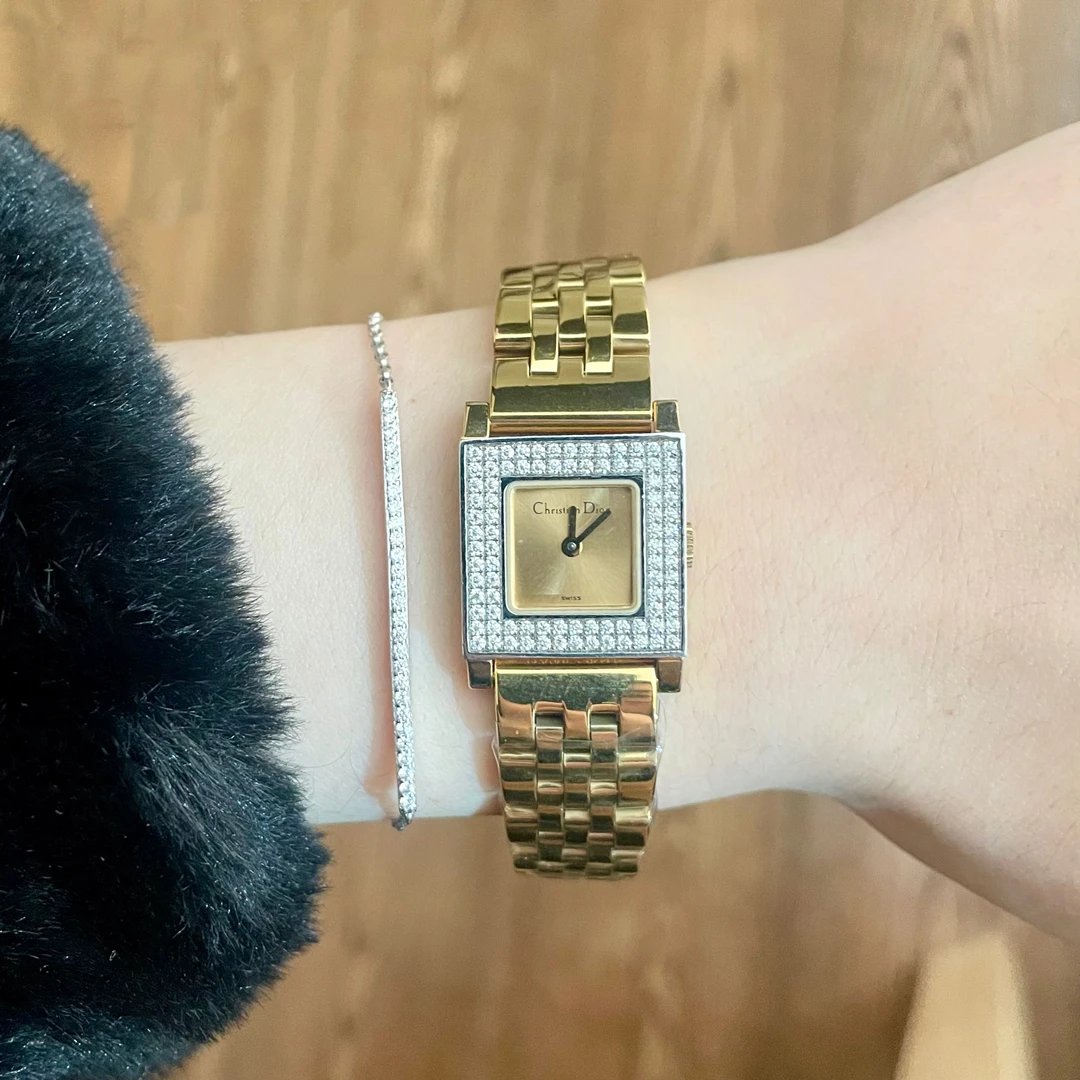 95新 DIOR/迪奥 vintage中古手表/石英表/后镶钻/DR005
