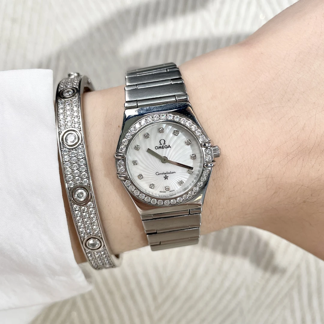 95新 Omega/欧米茄 Vintage中古表/星座/石英/表径25/OM526