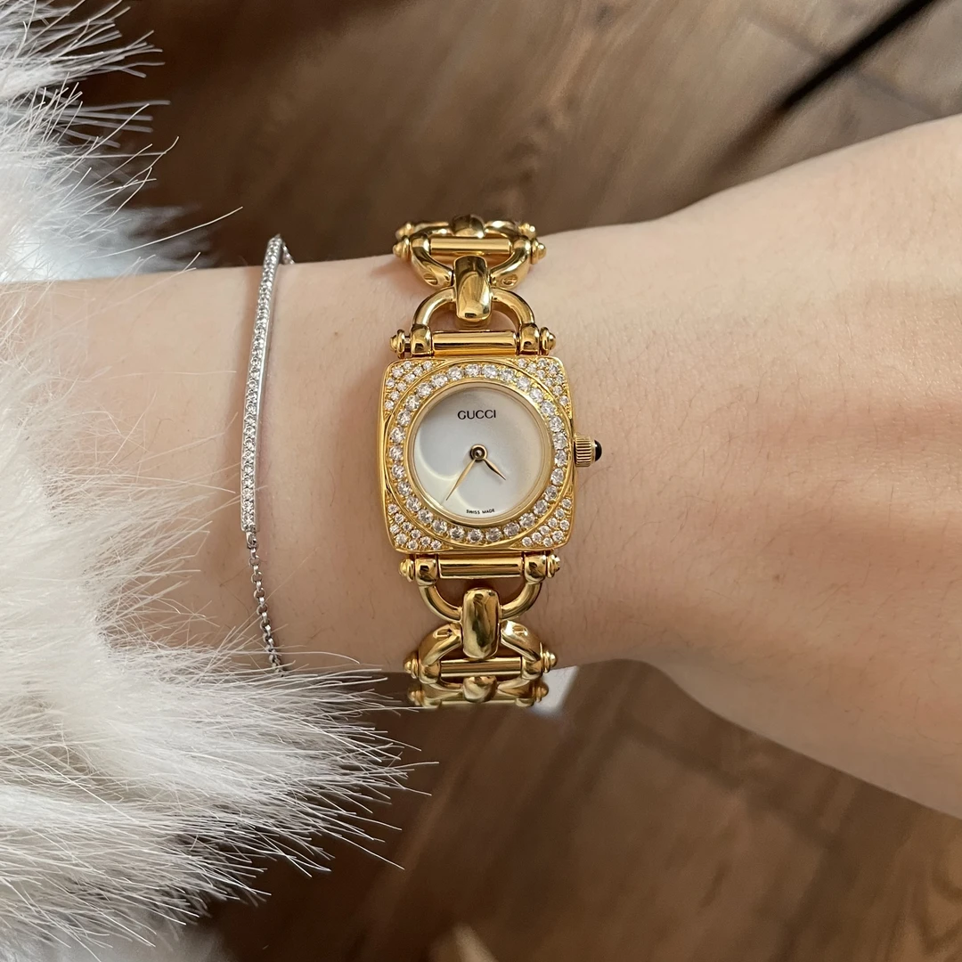 95新 GUCCI/古驰 Vintage 中古手表/石英表/后钻/表径23/GC100