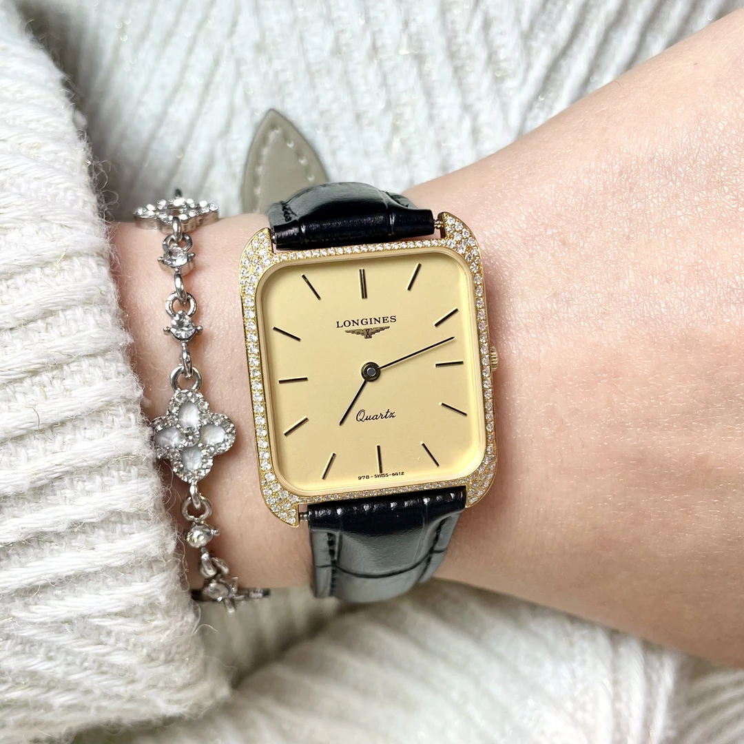 95新 Longines/浪琴 金方盘/石英/女表/LG124