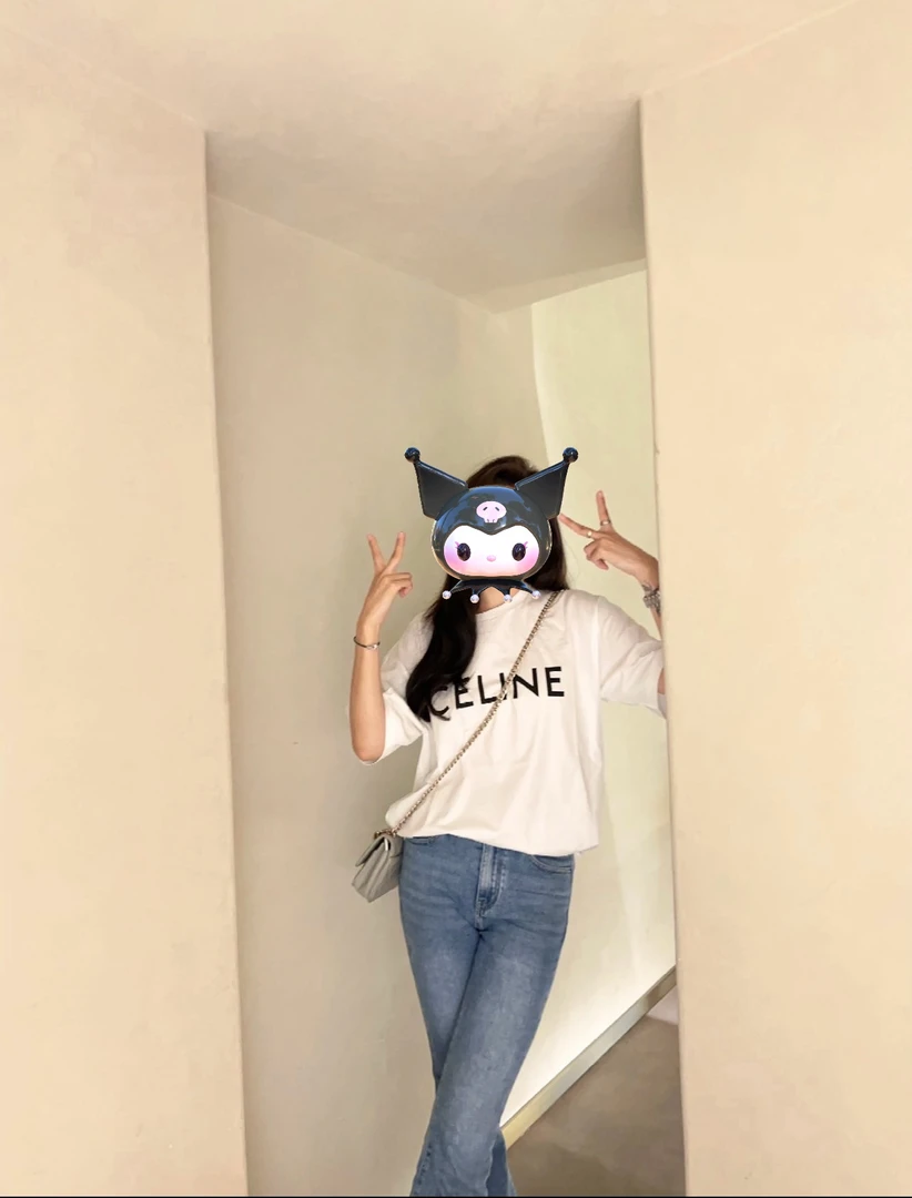 San0122/赛琳/Celine/字母logo短袖T恤/公价3800/99新/尺码M