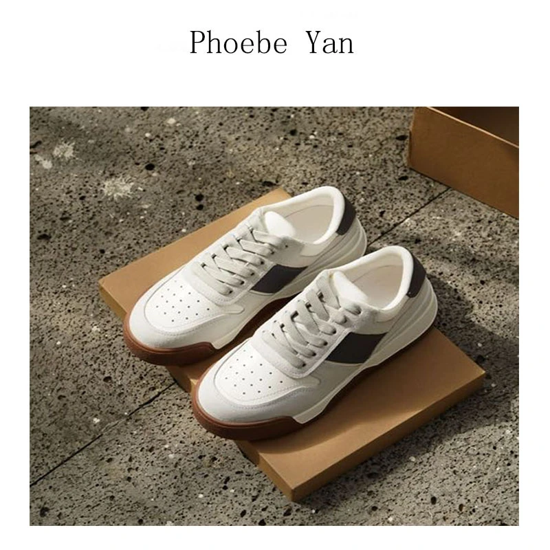 Phoebe Yan拼色休闲运动鞋豆豆鞋厚底低帮女鞋清新配色平底饼干鞋