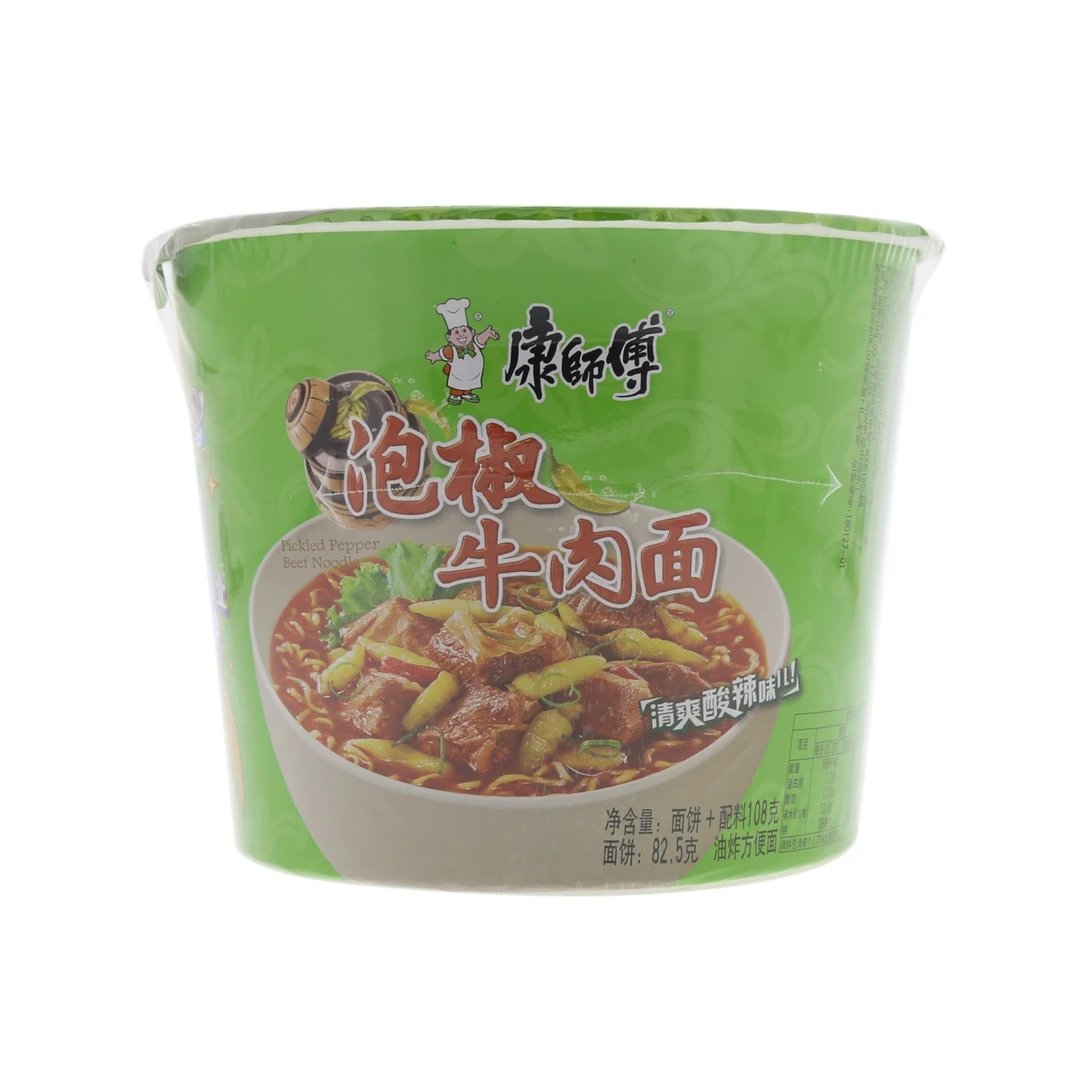 康师傅泡椒牛肉面泡椒味 108g