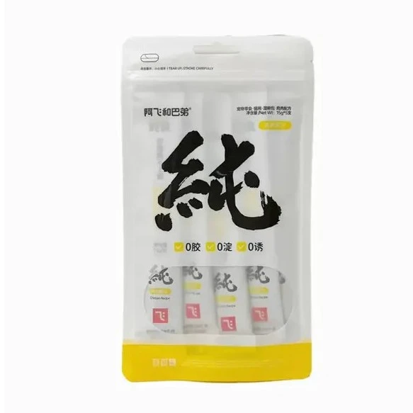 阿飞和巴弟猫咪零食营养品成猫幼猫纯肉无添加零淀粉鸡肉三文鱼牛肉配方猫条75g/袋