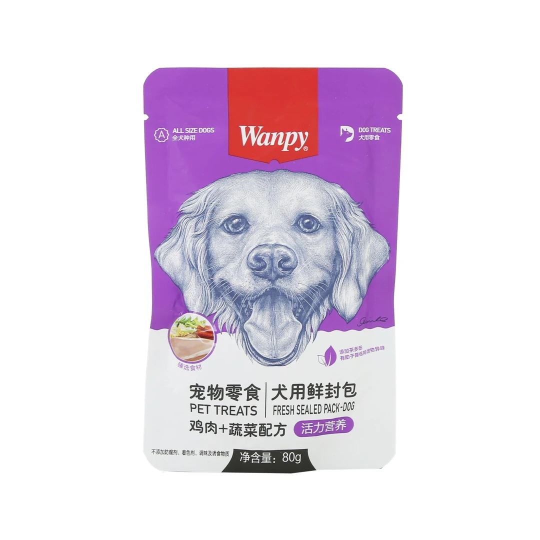 wanpy宠物零食犬用鲜封包鸡肉＋蔬菜配方（活力营养）