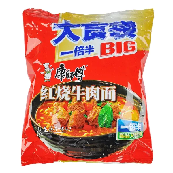 康师傅大食袋红烧牛肉面 145g