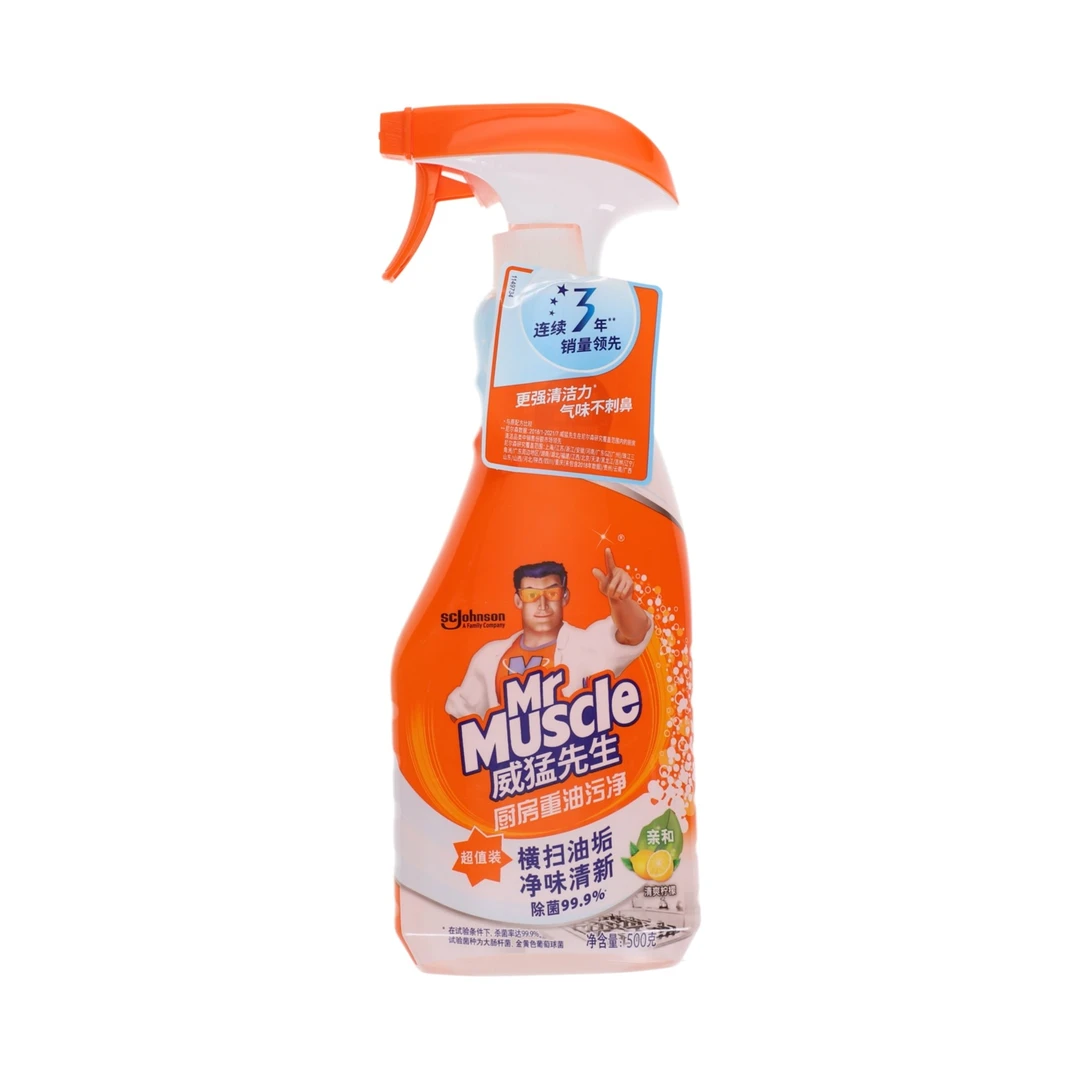 威猛先生厨房重油污净橙色 柠檬味 500g