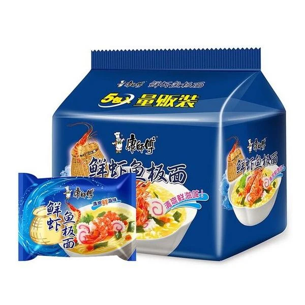 康师傅 鲜虾鱼板面 98g*5袋