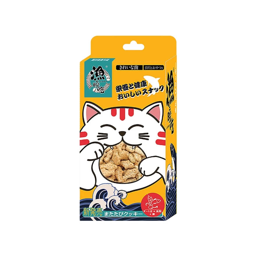 渔晓吃 猫薄荷鳕鱼小鱼饼干 90g/盒 宠物食品 猫咪零食