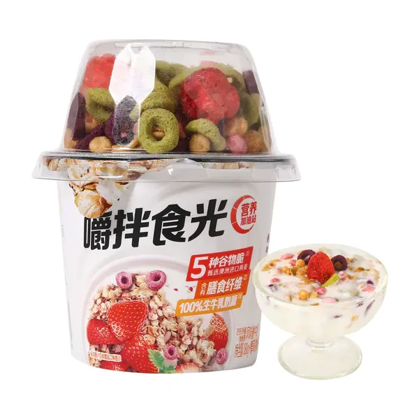 蒙牛 风味酸牛奶 180g+草莓谷物脆30g/盒