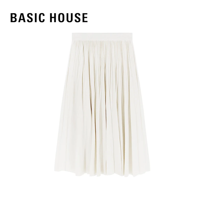 Basic House/百家好【梦梦】25春半身松紧百折高腰长裙 B0824B5C082