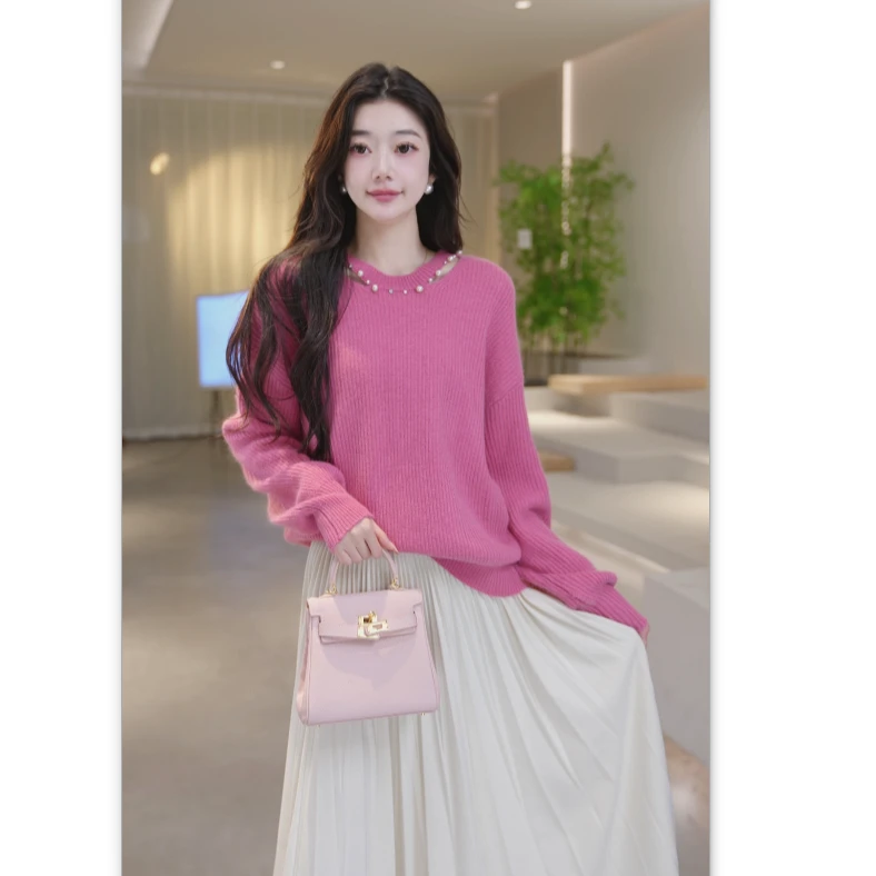 Basic House/百家好新款时尚百搭减龄长袖毛衣 B0824B5H412