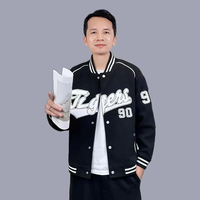 潮牌轻奢男士外套新款休闲男夹克高级感棒球服秋季男宽松时尚百搭