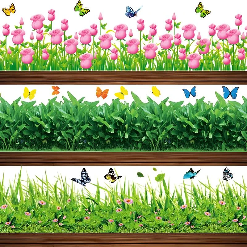 墙围踢脚线墙贴纸自粘墙边墙角地脚线贴画幼儿园装饰可移除不留胶