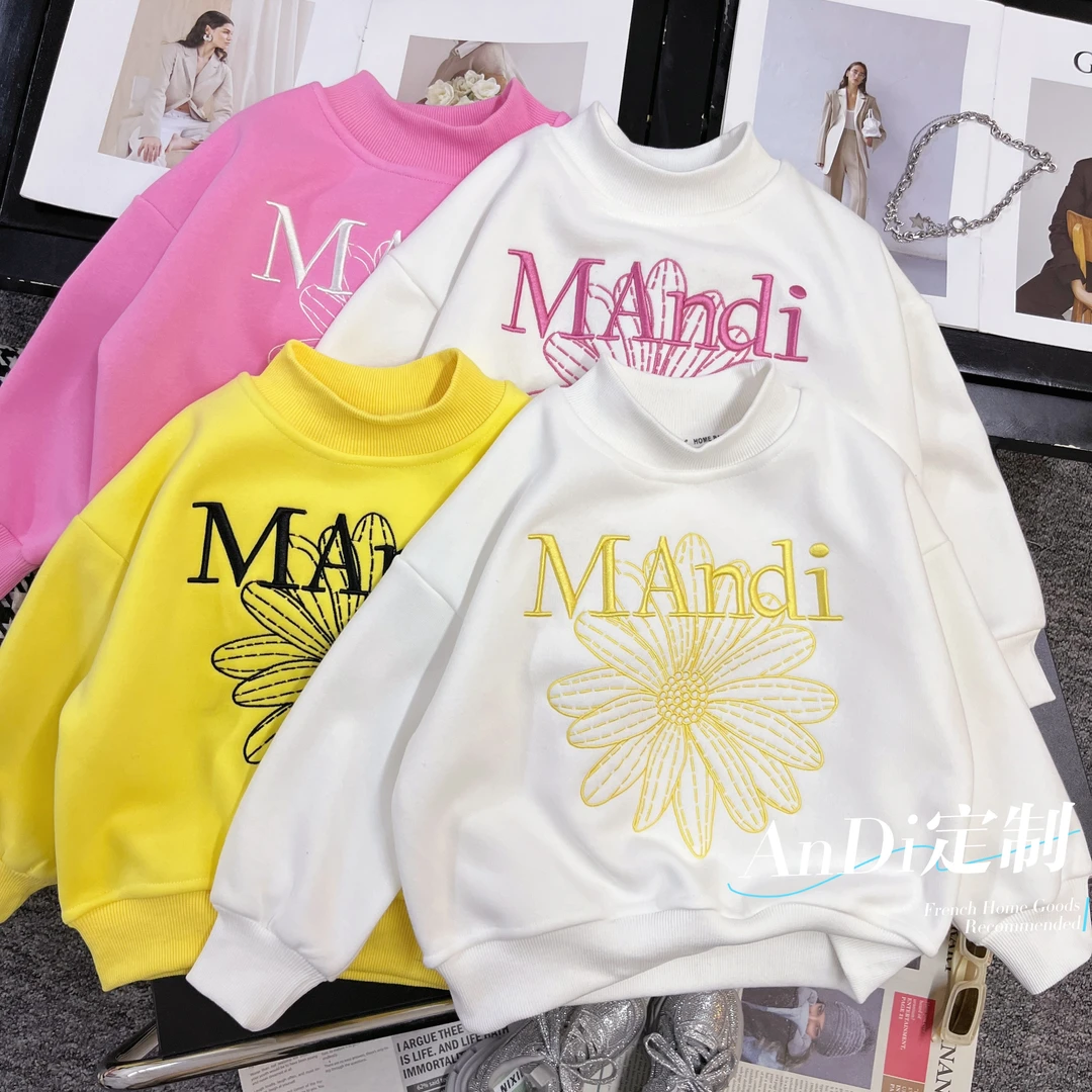 〖ANDI〗订制中大童时尚韩版秋冬新款加绒字母刺绣卫衣3090