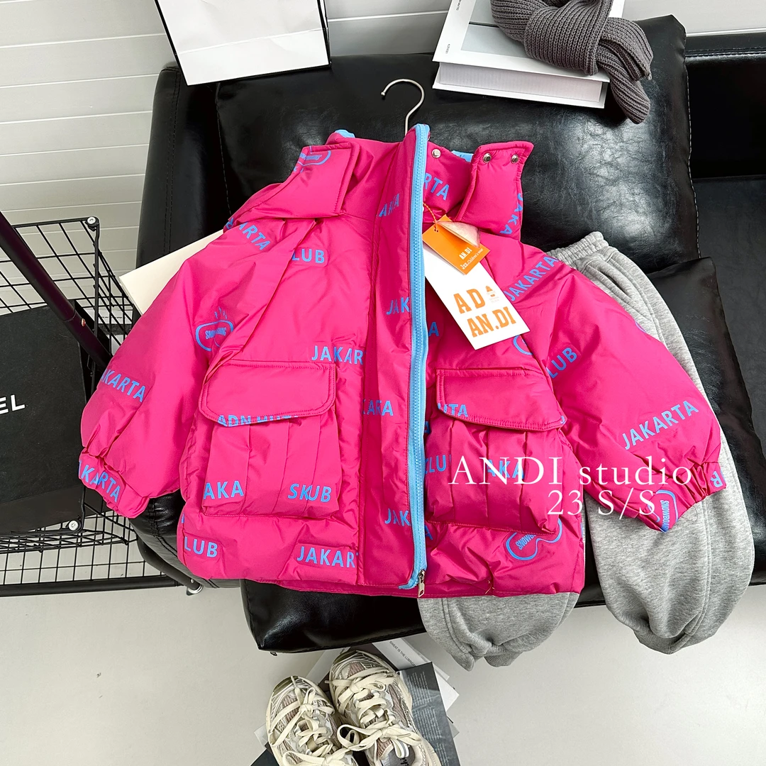 〖联名款〗订制冬款潮流字母印花连帽亲子羽绒服1557