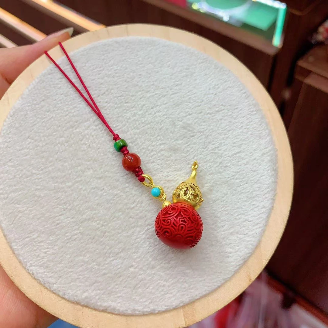 含辰砂工艺品水飞砂葫芦手机挂YQ11323