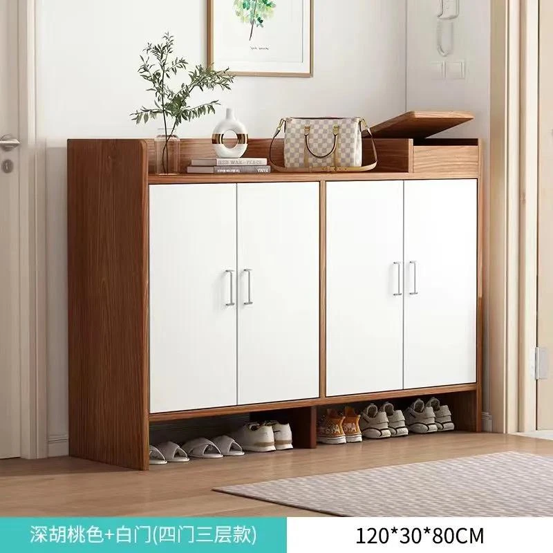 鞋柜235S-140厘米深胡桃色四门