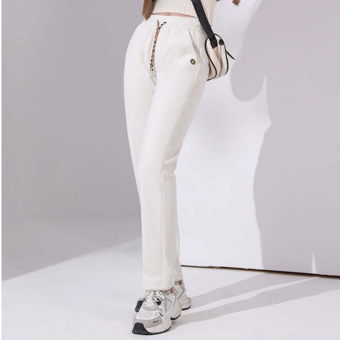 丹麦男女同款加绒加厚保暖冬季时尚休闲运动直筒防风裤