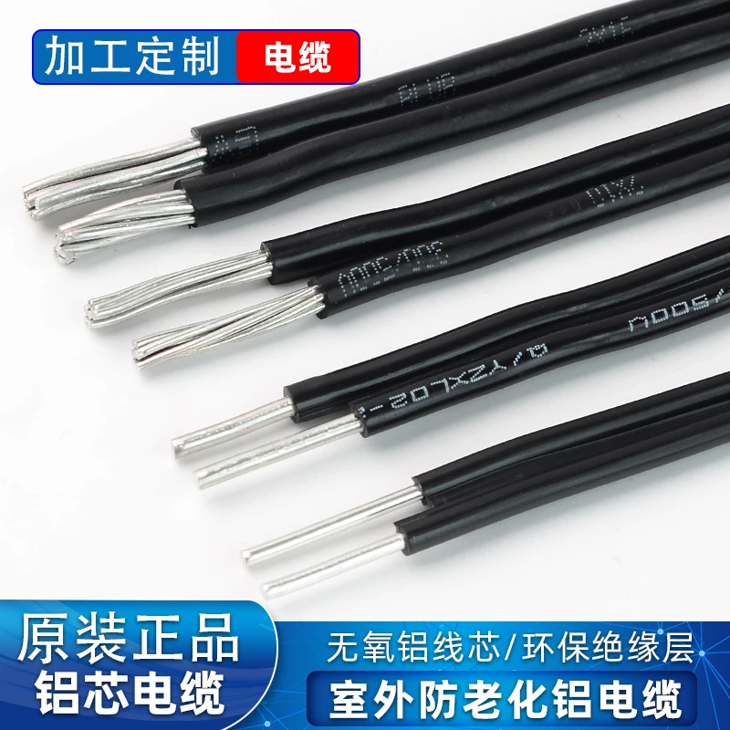 户外2芯铝芯电线4/6/10/16/25/35平方室外架空防老化电缆家用铝线