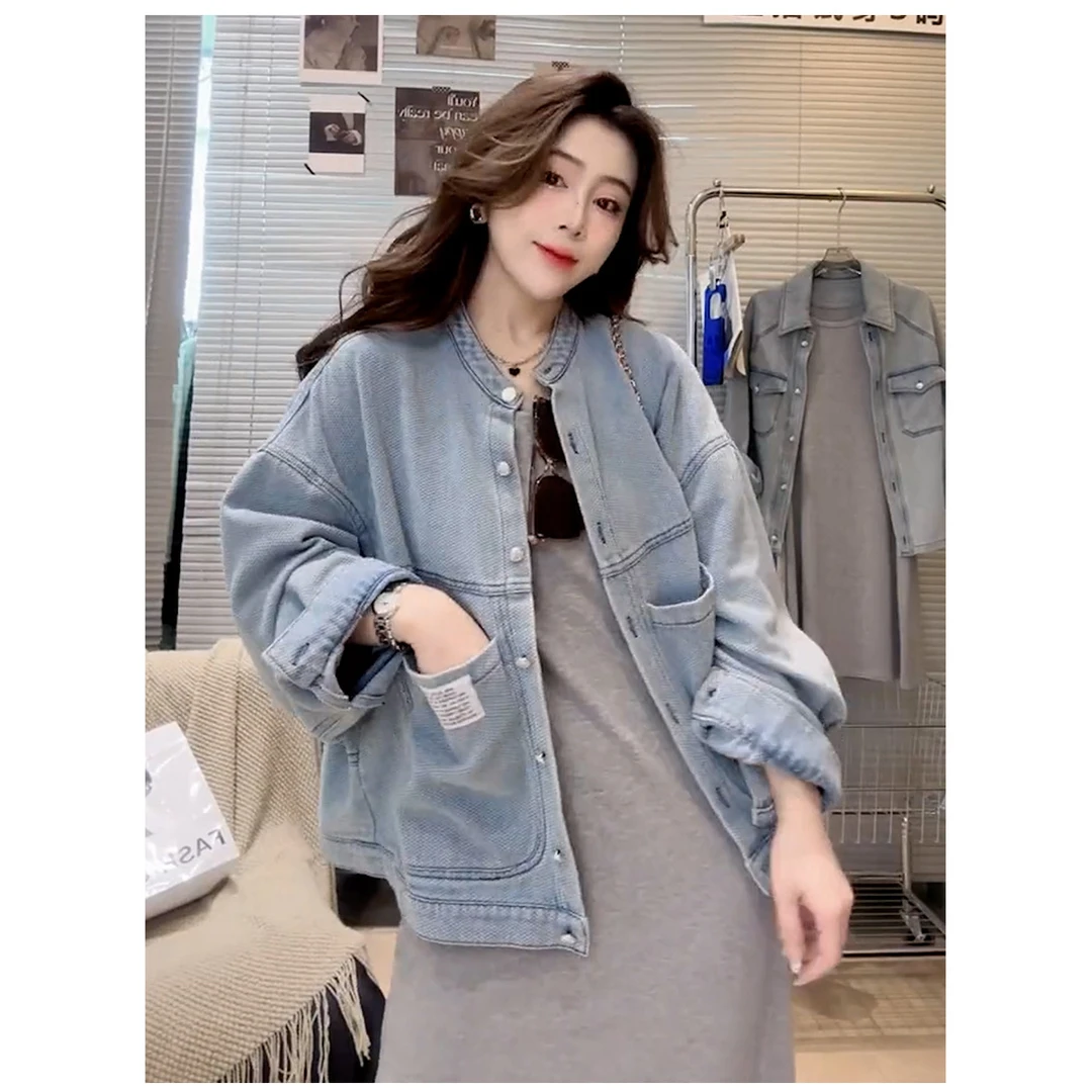 韩版设计师款洋气宽松牛仔外套女2025秋季新款洋气复古百搭上衣潮