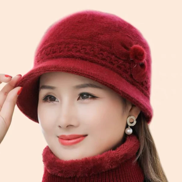 冬季妈妈帽保暖加绒老太太帽冬天妈妈帽中老年帽