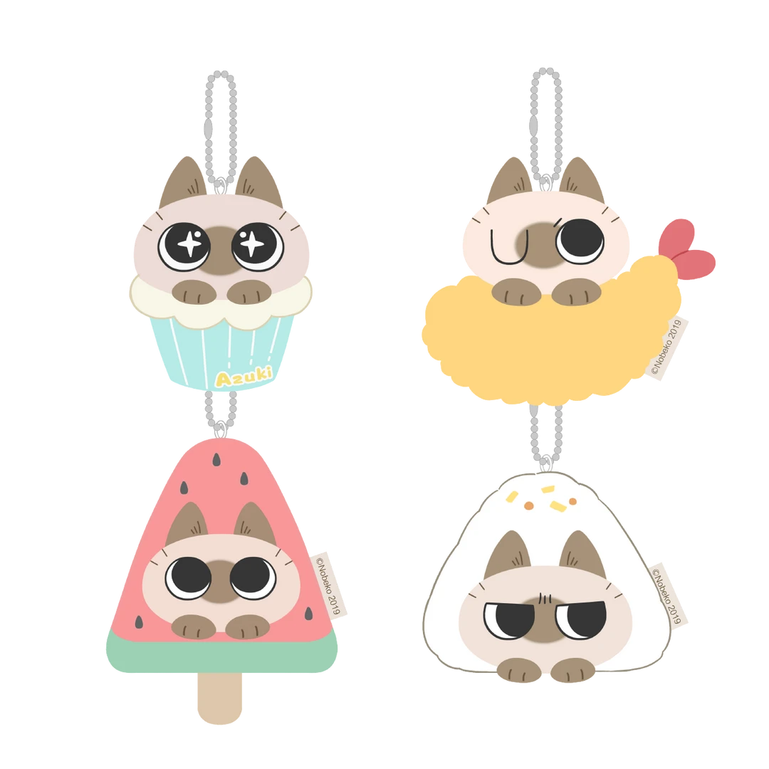 天闻角川 暹罗猫小豆泥 毛绒挂件