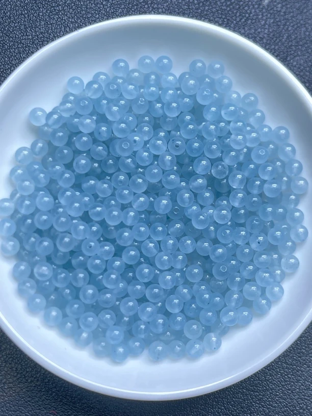 天然珠宝玉石 冰川蓝 散珠Y865 4MM 200颗(赠弹力绳)