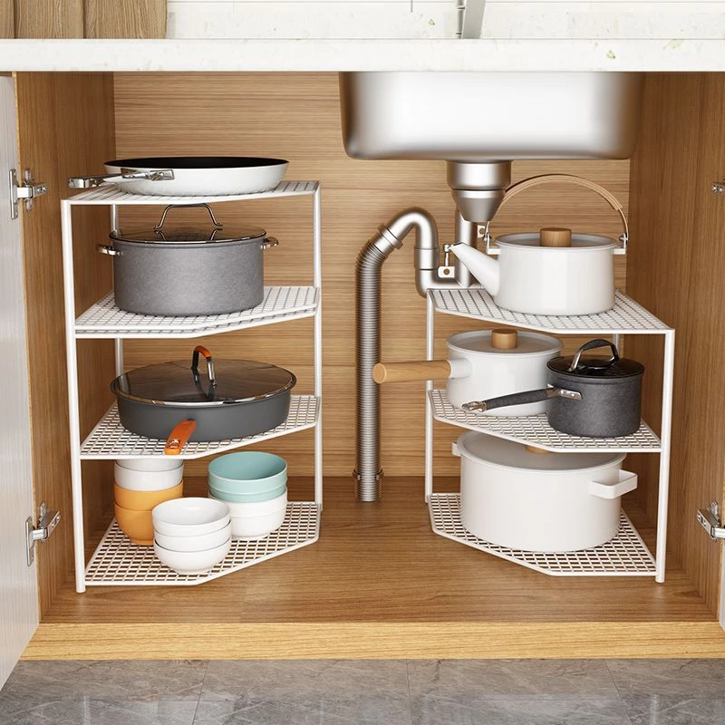 厨房置物架转角调料架台面锅架转角橱柜内分层置物架浴室收家用