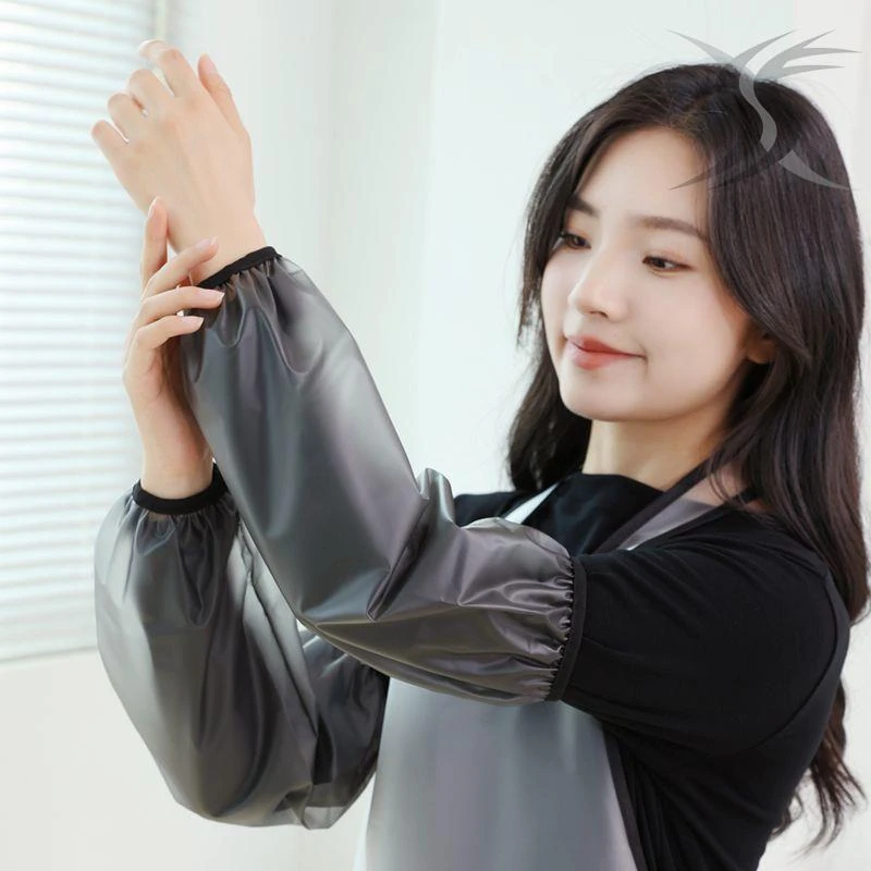 饭店工作专用袖套洗碗防水防油耐脏污透明干活男女黑色羽绒服护袖