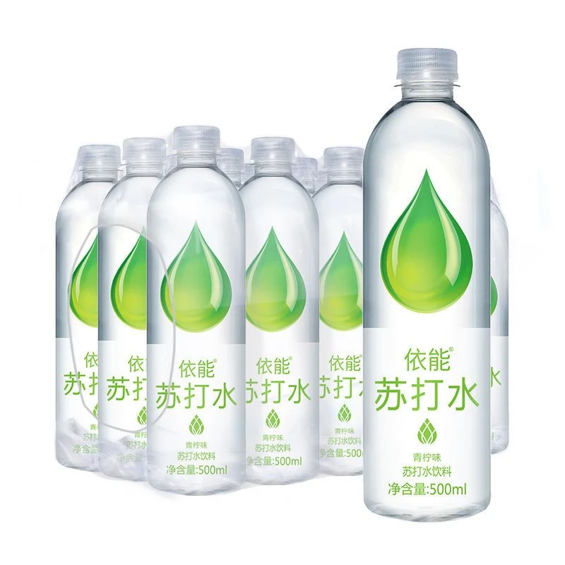 依能苏打水无糖无汽弱碱性水加锌白桃饮用水饮料500ml*12瓶高端水