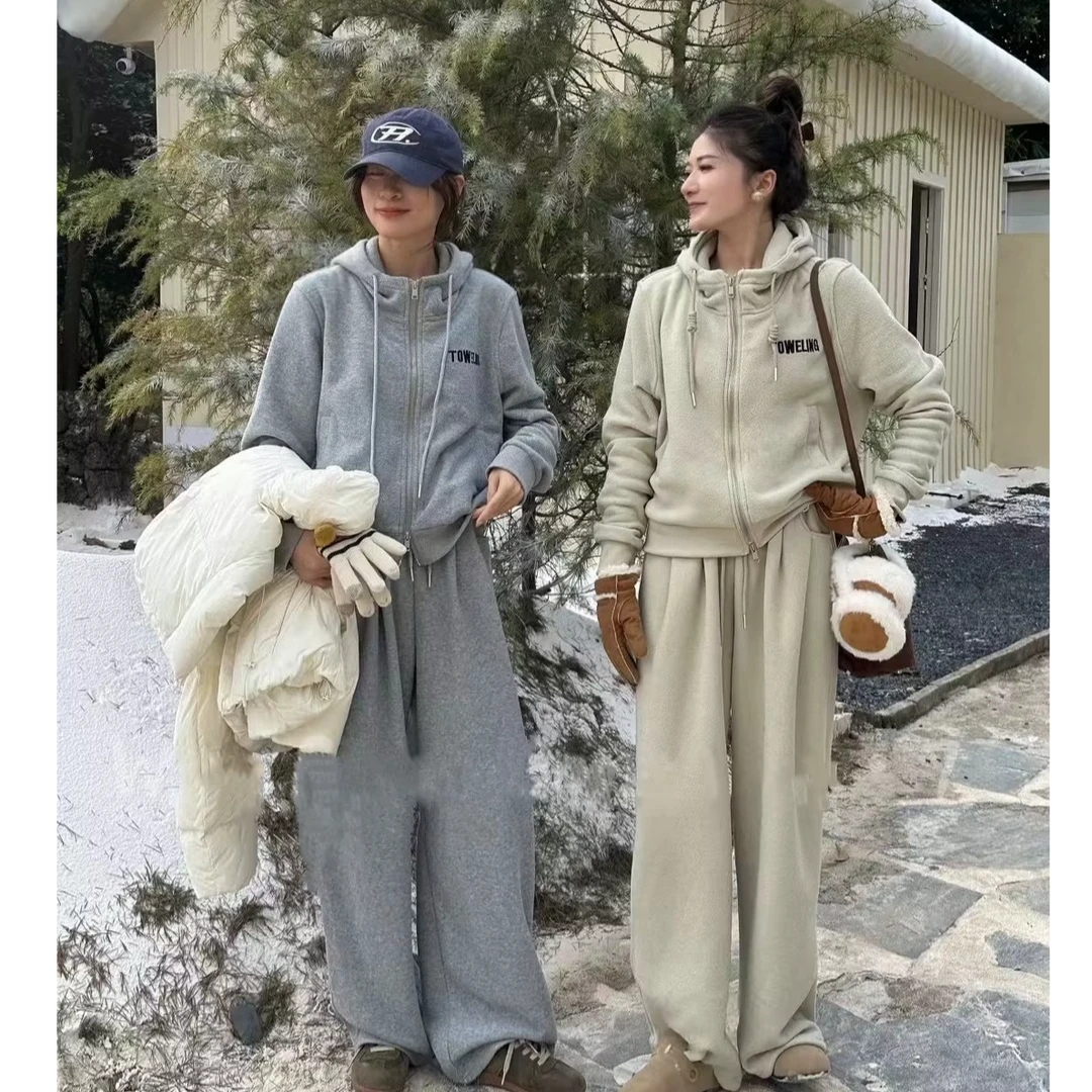 #0922连帽宽松大版卫衣裤子套装-(裤长106)-(衣长52)