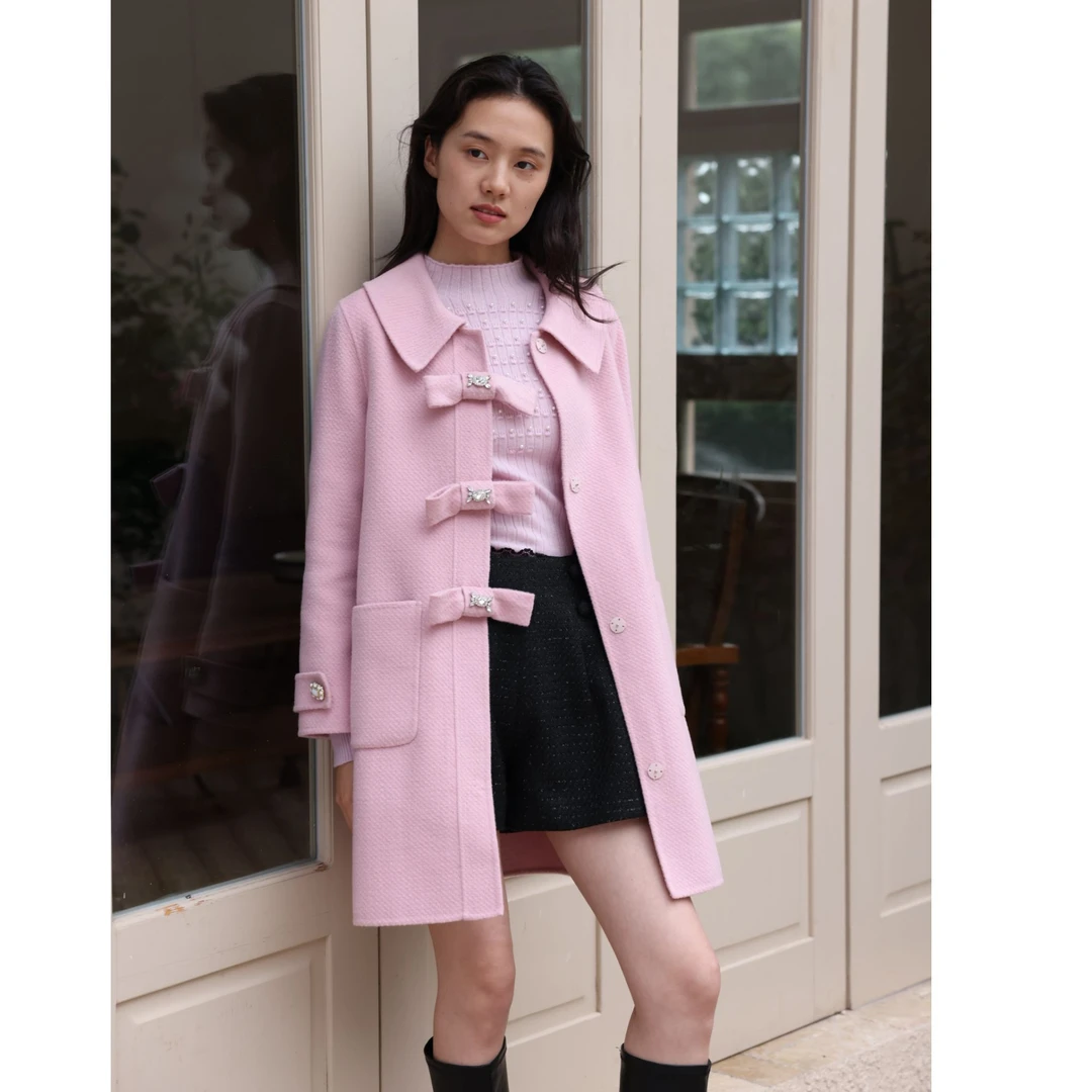 【恩朗严选】新款中长款呢子外套高级大衣88D8004