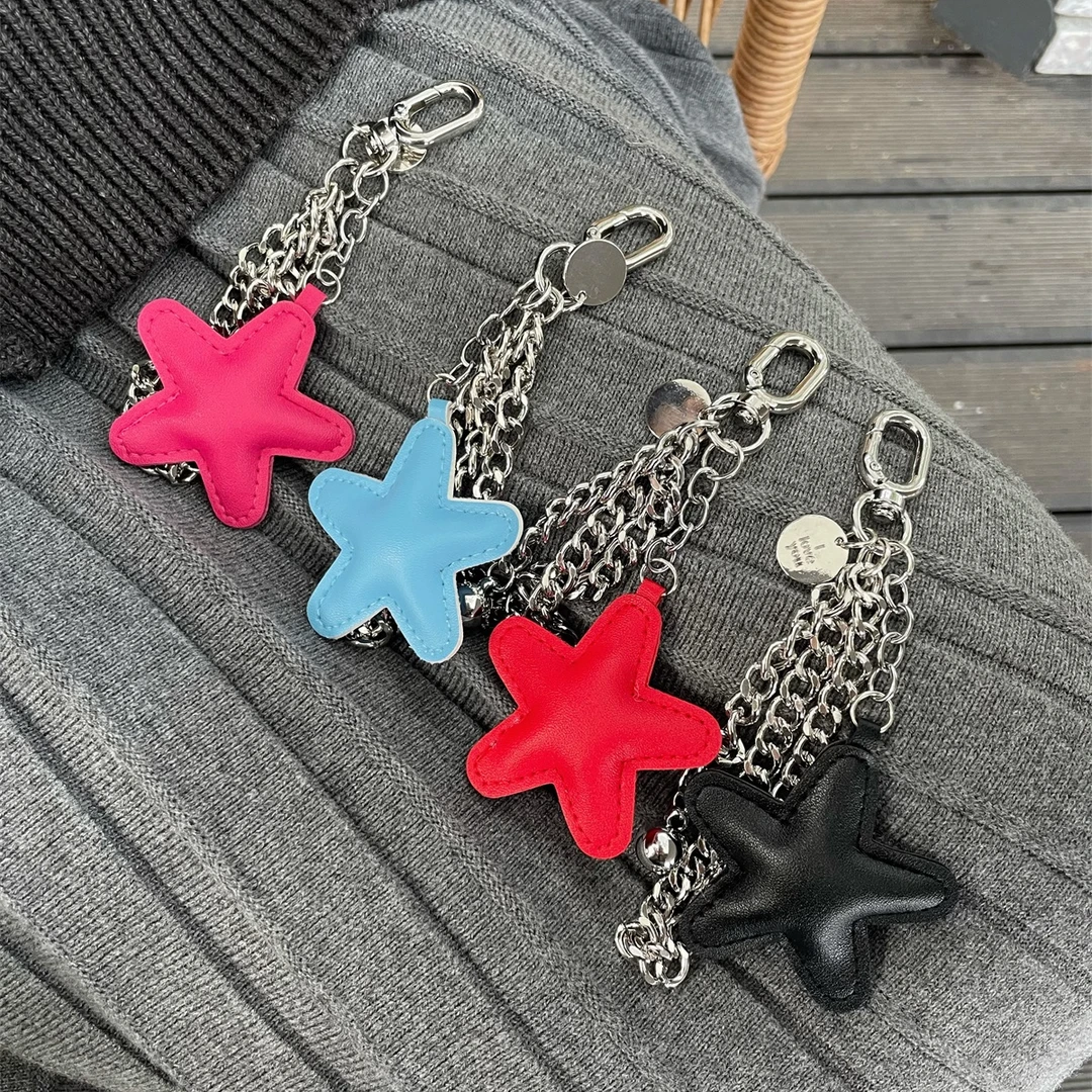 LoRio皮质星星金属链条手机壳挂件配饰钥匙扣包挂