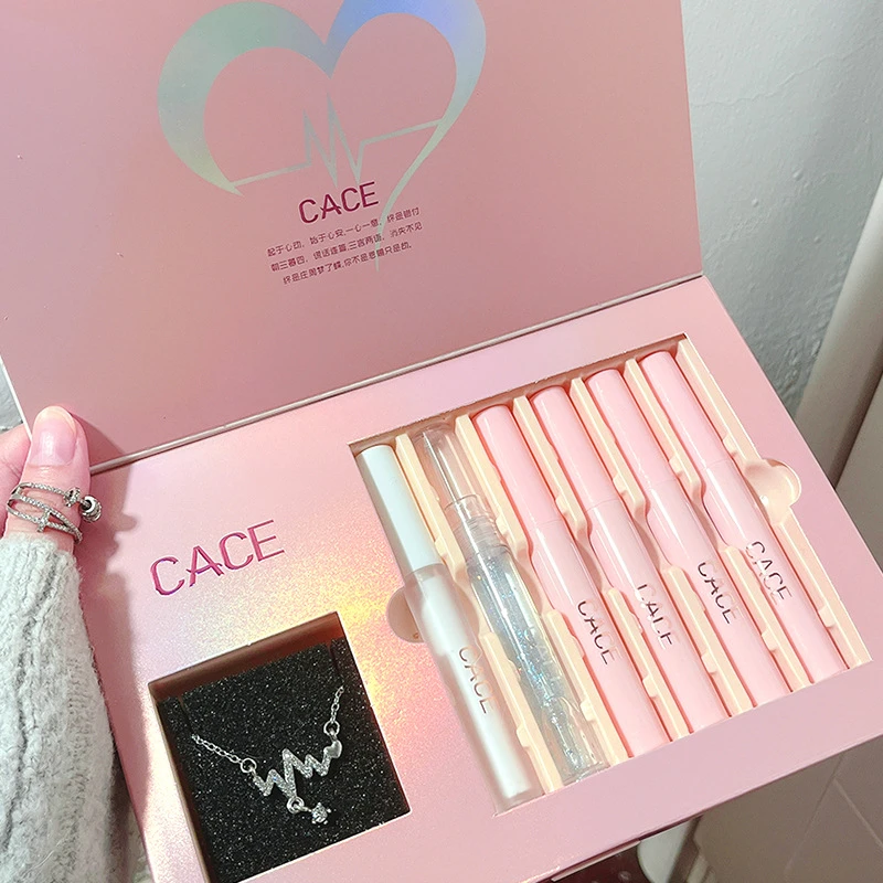 CACE粉红派对唇部彩妆礼盒唇哑光雾面唇泥透明礼物套装口红礼盒装