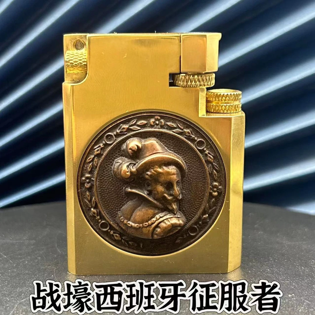 战壕征服者创意黄铜煤油老式打火机个性立体盔甲机