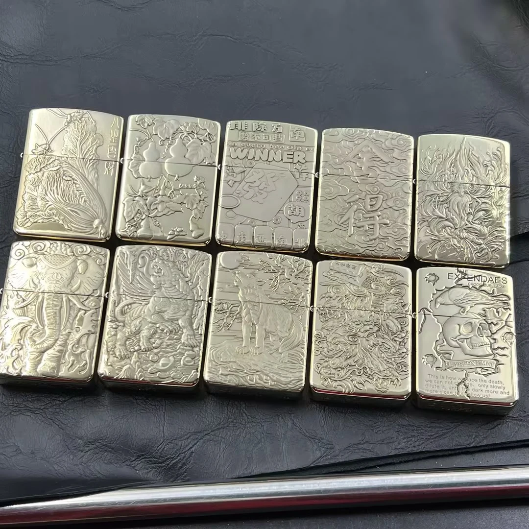 【战壕】佐罗910黄铜浮雕煤油打火机亮铜版防风便携