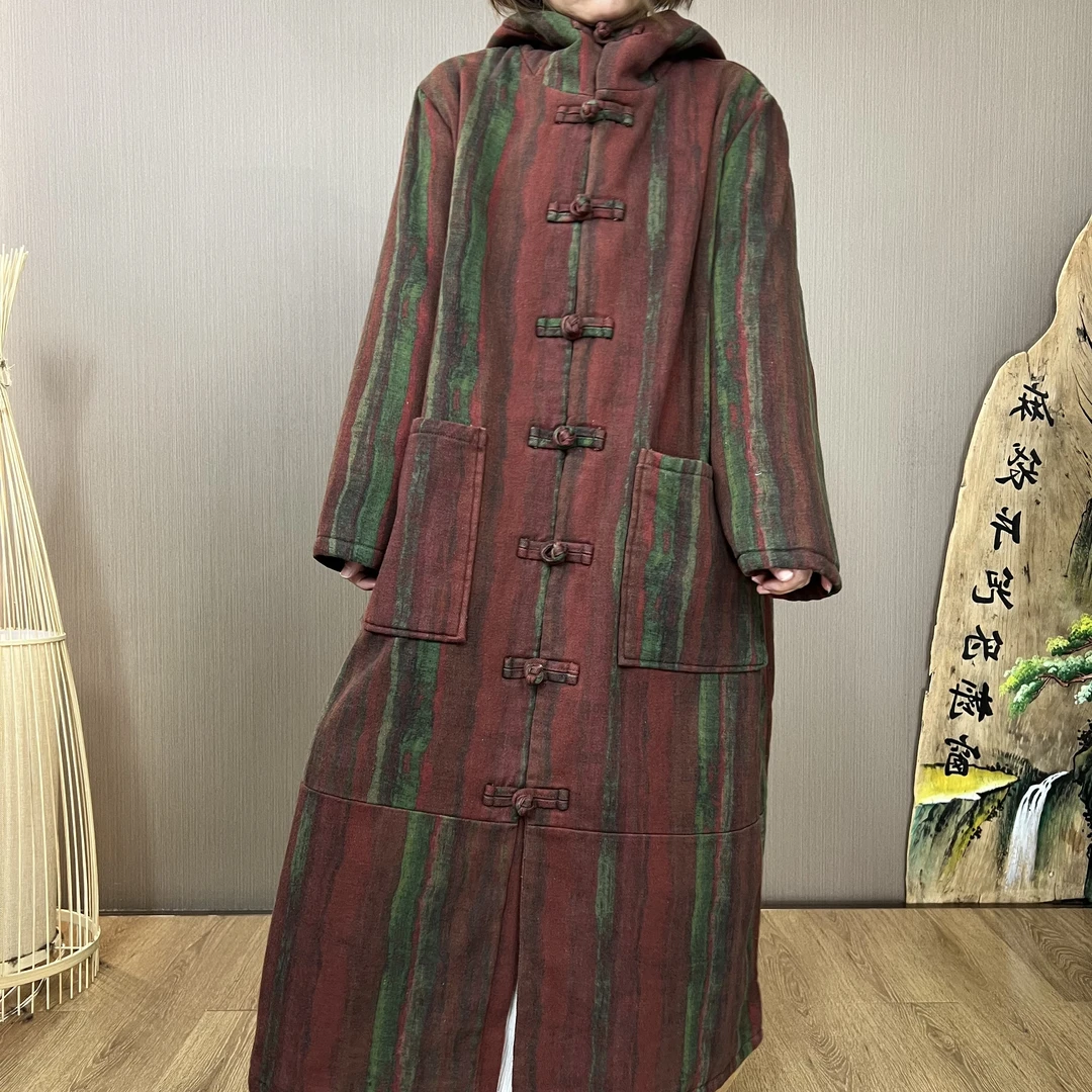 5239加厚连帽棉衣【麻袋片儿】新款炒色做旧连帽加厚夹棉保暖棉衣